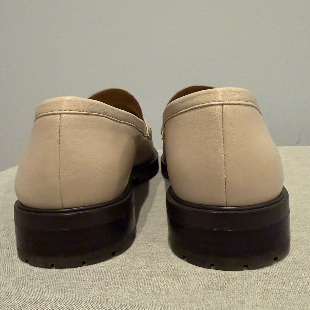 Beige Leather Tassel Loafers - Picture 7 of 9